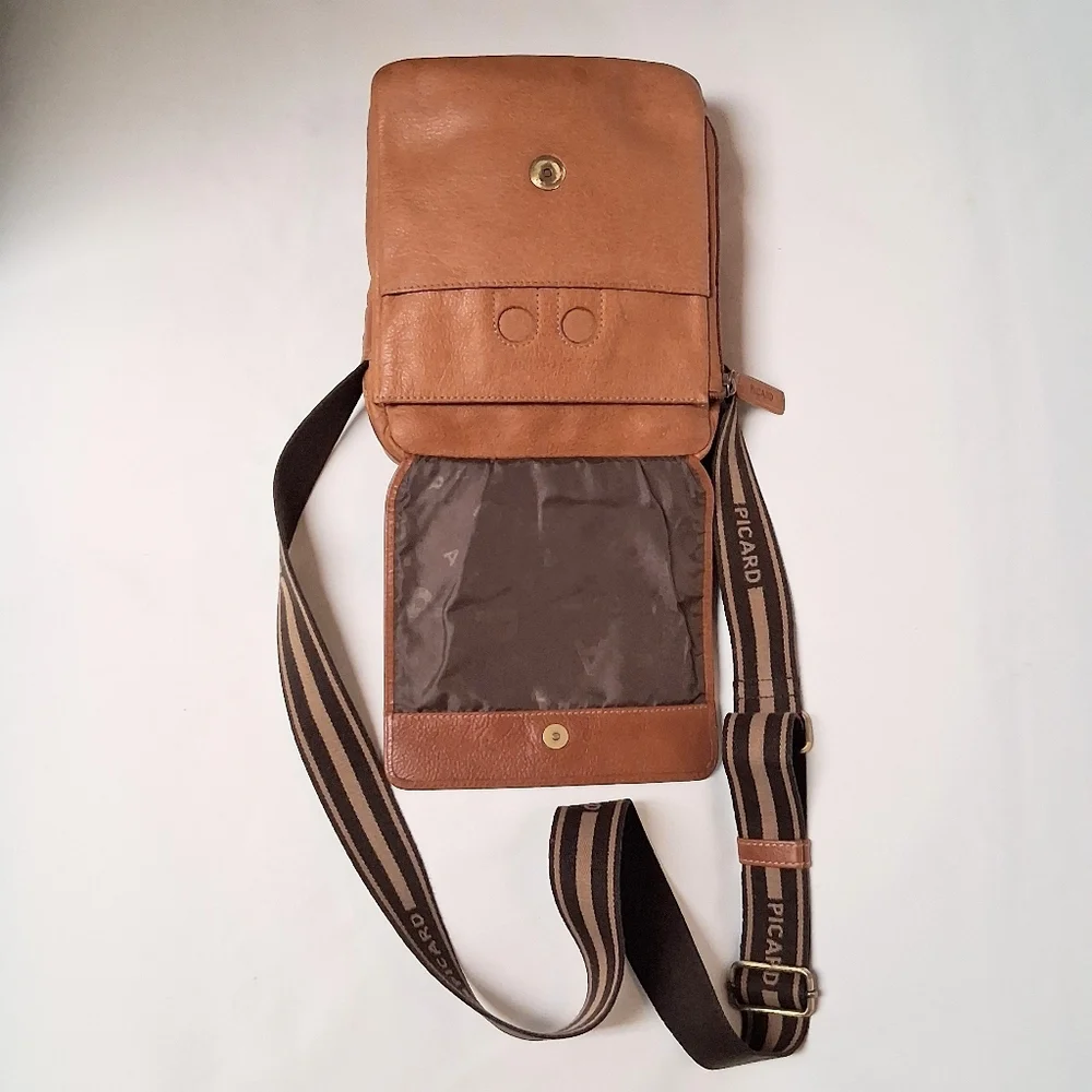 Picard Men's Tan Leather Crossbody Bag
